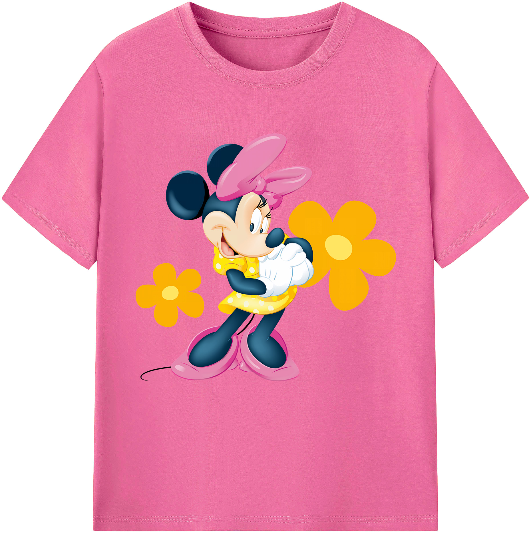 （画像用） ミッキーマウス Mickey Mouse レディースカジュアルプリントTシャツ（綿100％）